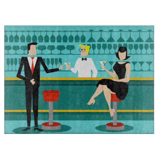 Retro Cocktail Lounge Cutting Board (Front)