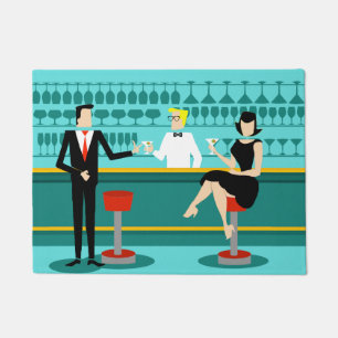 Retro Cocktail Lounge Door Mat