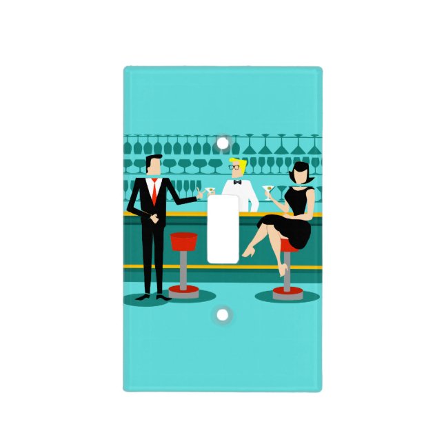 Retro Cocktail Lounge Light Switch Cover (Front)