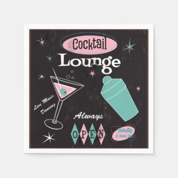 Retro Cocktail Lounge Napkins by FionaStokesGilbert at Zazzle
