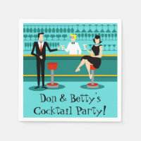 Retro Cocktail Lounge Paper Napkins