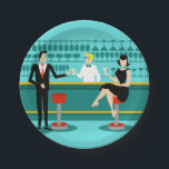 Retro Cocktail Lounge Paper Plates<br><div class="desc">Every hour is happy hour with these Retro Cocktail Lounge Paper Plates. The mid century modern design features a vibrant, 1960's style, minimalist, cartoon drawing of a classy, cocktail bar. Against the backdrop of an aqua wall, we can see rows of drink glasses. At least we can see the teal...</div>