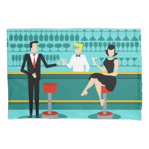 Retro Cocktail Lounge Pillowcase