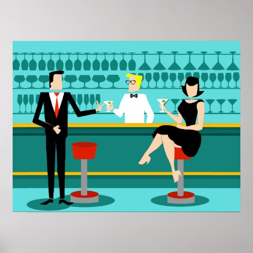 Retro Cocktail Lounge Poster