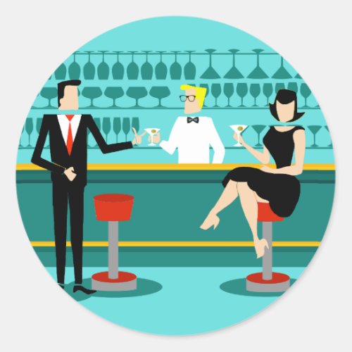 Retro Cocktail Lounge Stickers