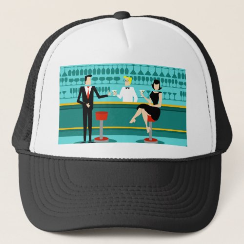 Retro Cocktail Lounge Trucker Hat