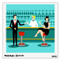 Retro Cocktail Lounge Wall Decal