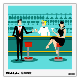 Retro Cocktail Lounge Wall Decal