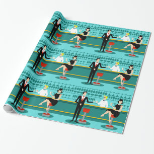 Retro Cocktail Lounge Wrapping Paper