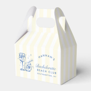 Retro Cocktail Modern Bachelorette Blue Favor Boxes