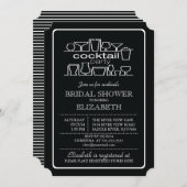 Retro Cocktail Party Bridal shower Invitation (Front/Back)