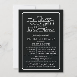 Retro Cocktail Party Bridal shower Invitation