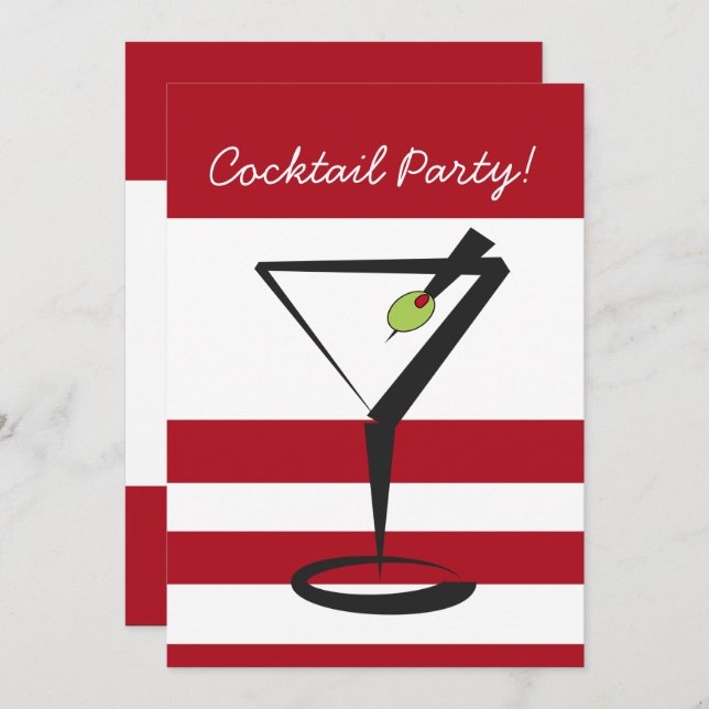 retro Cocktail party Invitation (Front/Back)