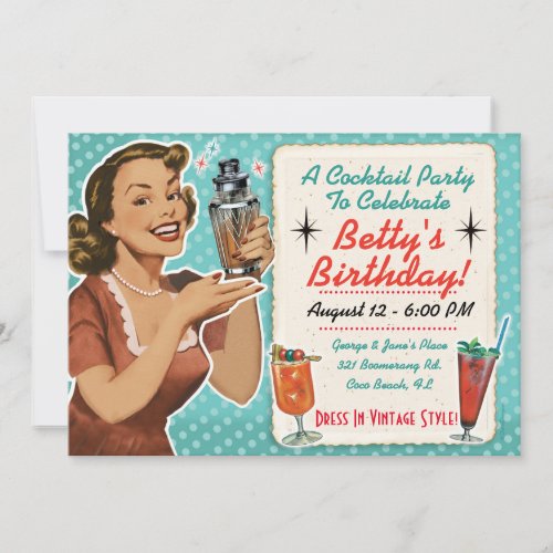 Retro Cocktail Party Invitation