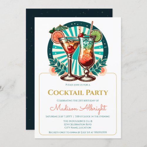 Retro Cocktail Party Invitation