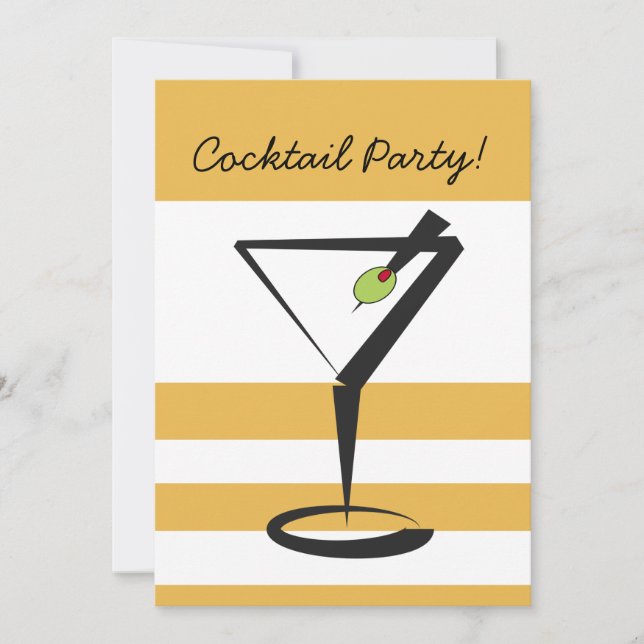 retro Cocktail party Invitation (Front)