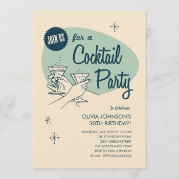 Retro Cocktail Party Invitations by UniqueInvites at Zazzle