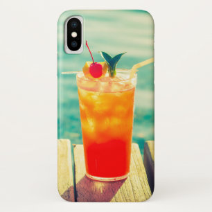 Retro cocktail sunset pool bar iPhone x case