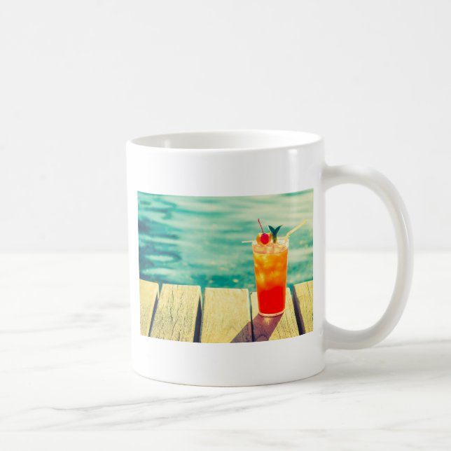 Retro cocktail sunset pool bar coffee mug (Right)
