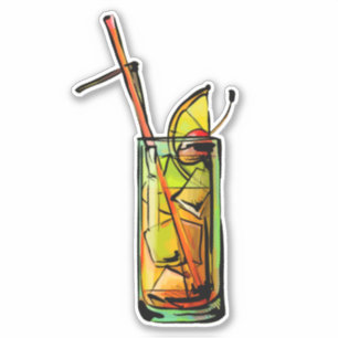 Retro Cocktail Vibes Sticker
