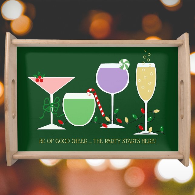 Retro Cocktails Holiday Party Serving Tray (Creator Uploaded)