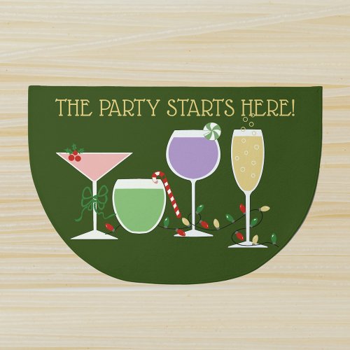 Retro Cocktails Party Starts Here Doormat