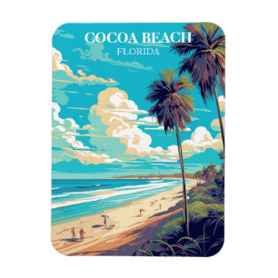 Retro Cocoa Beach Florida Travel Magnet