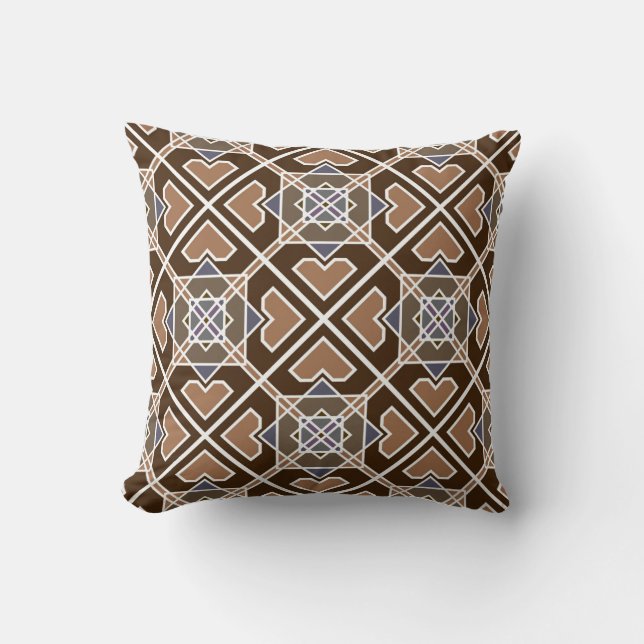 Retro Cocoa Design Designer Pillow.. Throw Pillow (Front)