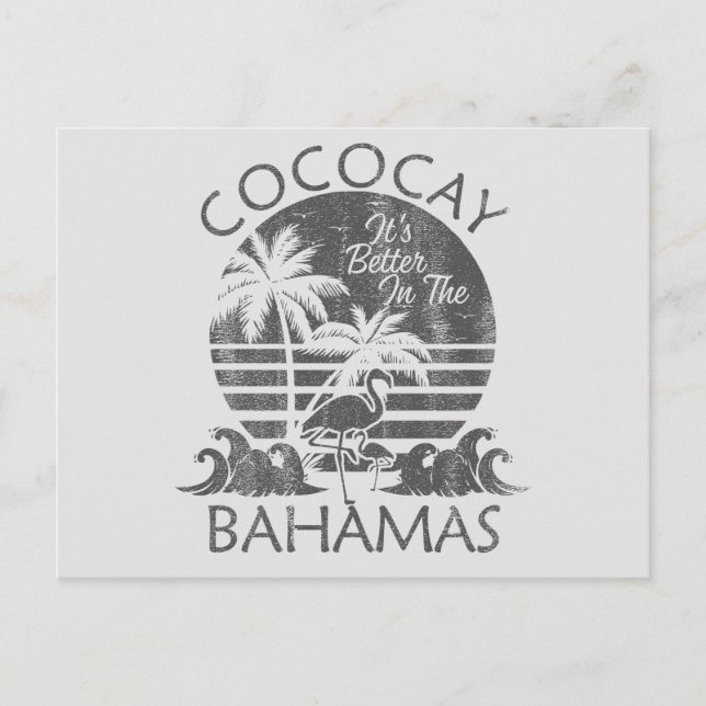 Retro CocoCay Bahamas Postcard Vacation Cruise (Front)
