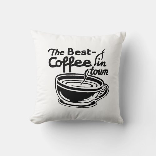 Retro Coffee Ad Throw Pillow
