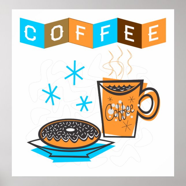 Retro Coffee and Donut Poster (Front)