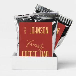 Retro Coffee Bar Family Name Drink Mix