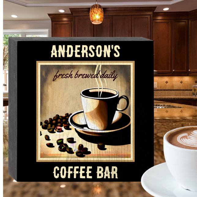 Retro Coffee Bar  Wooden Box Sign (Creator Uploaded)