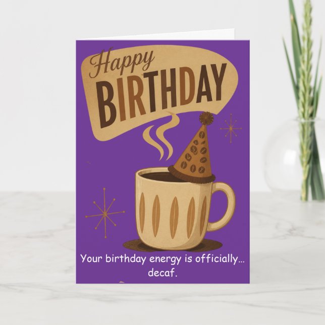 Retro Coffee Birthday Brewing Good Times Card (Front)