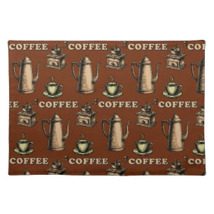 Retro Coffee Cafe Pattern Cloth Placemat