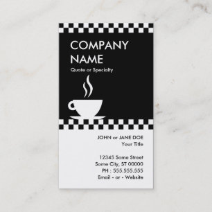 retro coffee checkers business card