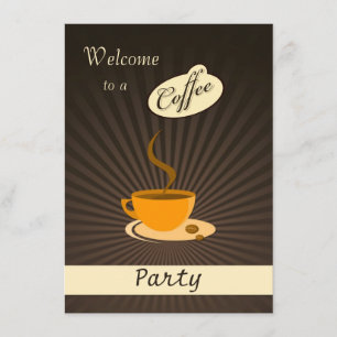 Retro coffee cup Party Invitation