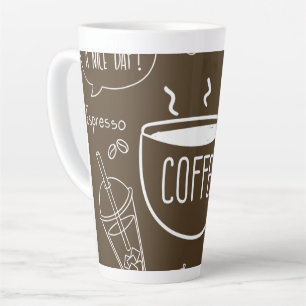 Retro Coffee Cup Pattern Mug – Perfect for Barista