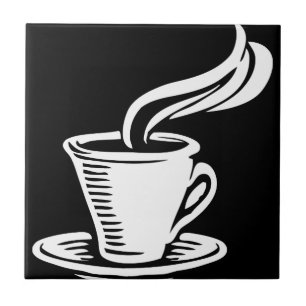 Retro Coffee Cup & Saucer Ceramic Tile
