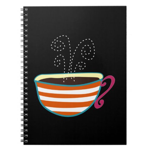 Retro Coffee Cup Tea Custom Notebook