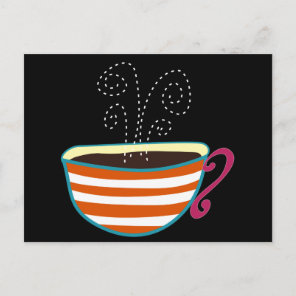 Retro Coffee Cup Tea Custom Postcard