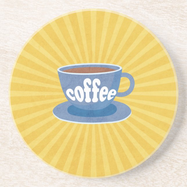 Retro Coffee Design Coaster (Front)