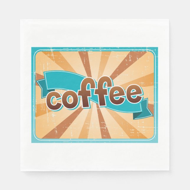 Retro Coffee Design Napkins (Front)
