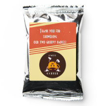 Retro Coffee Favor Two Groovy Twins Baby Shower