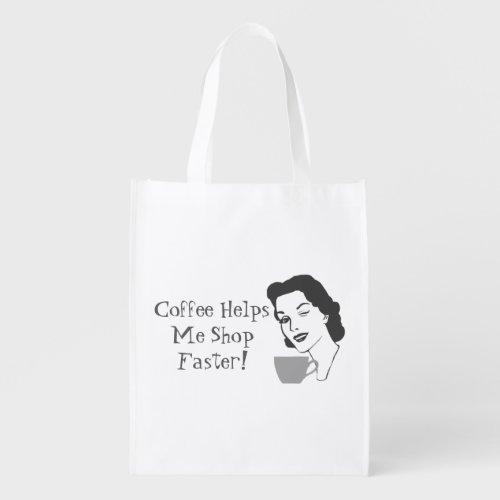 Retro Coffee Helps Me Shop Faster Grocery Bag