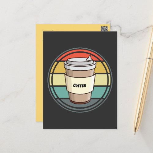 Retro Coffee Hot Drink to Go  Postcard
