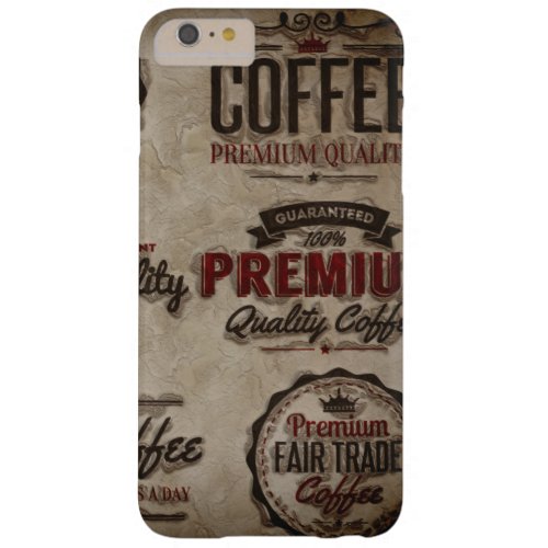 Retro Coffee Labels for Coffee Lovers Barely There iPhone 6 Plus Case