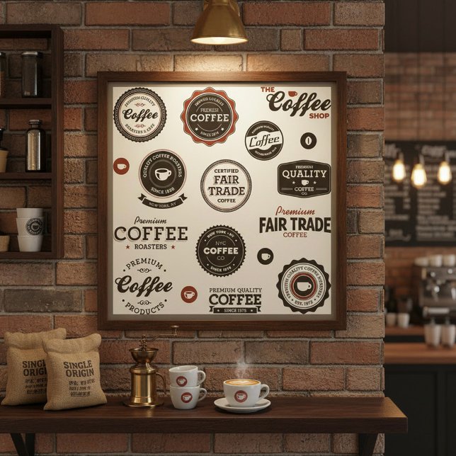 Retro Coffee Labels Poster (Creator Uploaded)