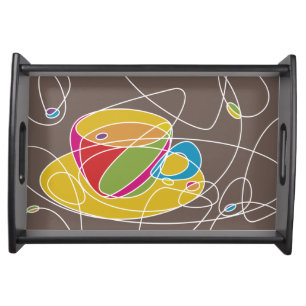 retro coffee lines serving tray