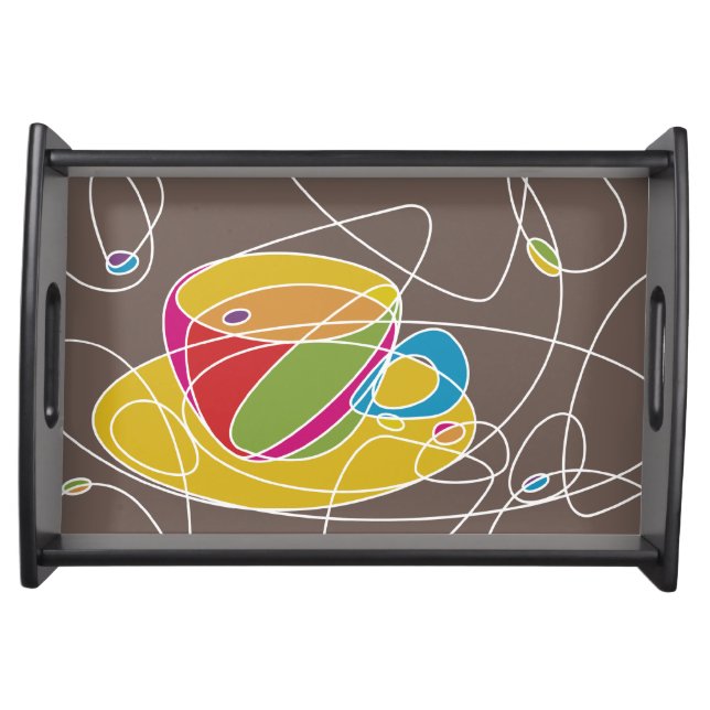 retro coffee lines serving tray (Front)